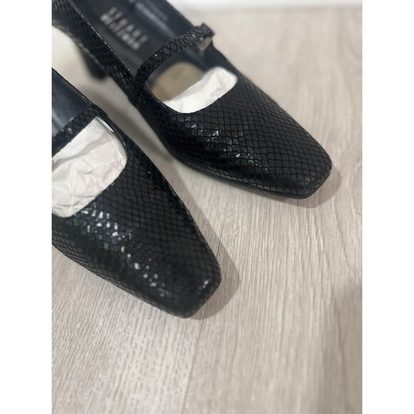 Stuart Weitzman Shoes Womens Size 6.5 Black Mary Jane Heels Square Toe 4W70260 - Picture 4 of 10